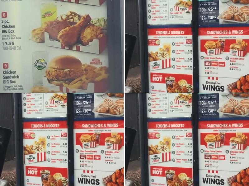 KFC Menu