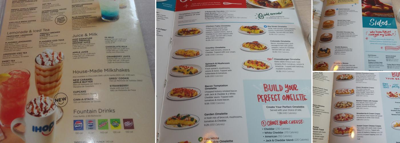 IHOP Menu