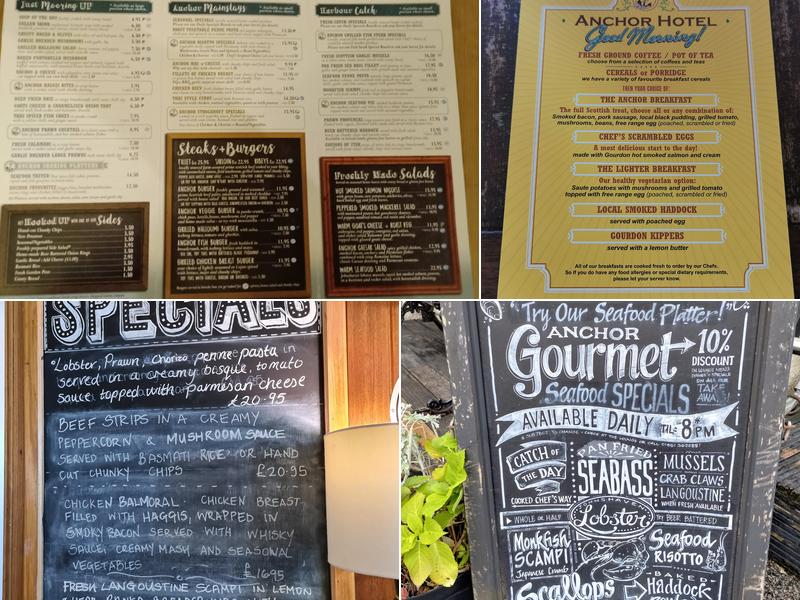 The Anchor Hotel Menu