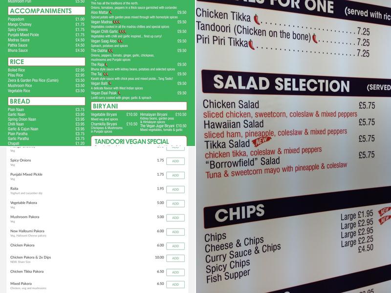5in1 Indian takeaway Menu