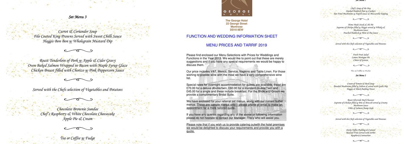 The George Hotel Menu