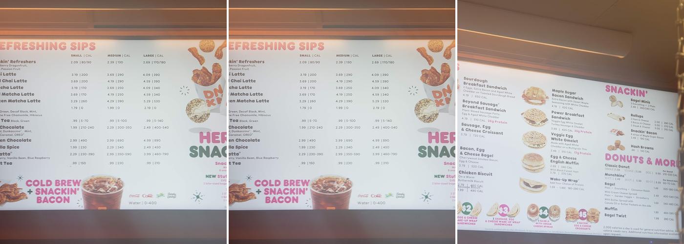 Dunkin' Menu