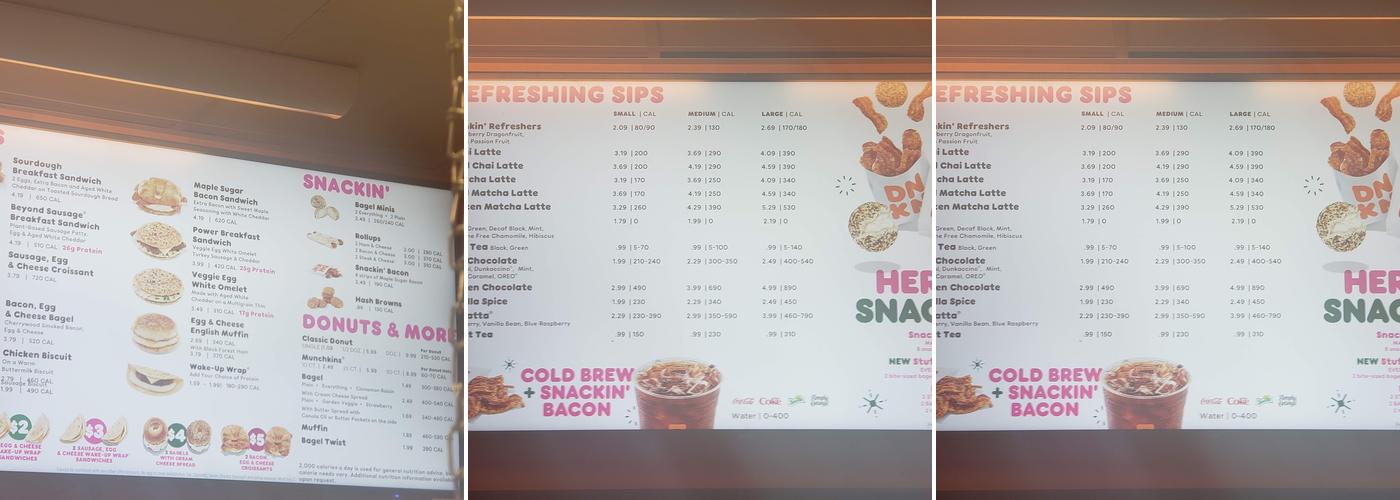 Dunkin' Menu