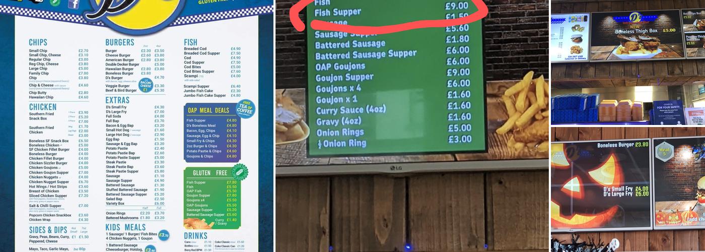 D's Diner Fast Food & Carryout Menu