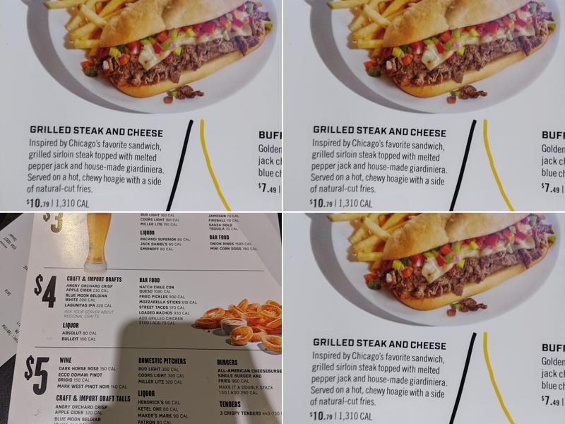 Buffalo Wild Wings Menu