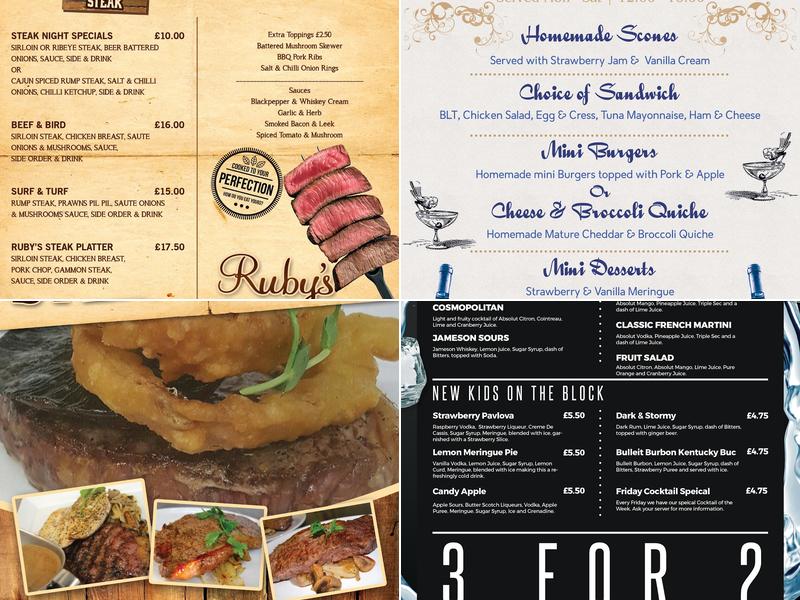 Ruby's Larne Menu