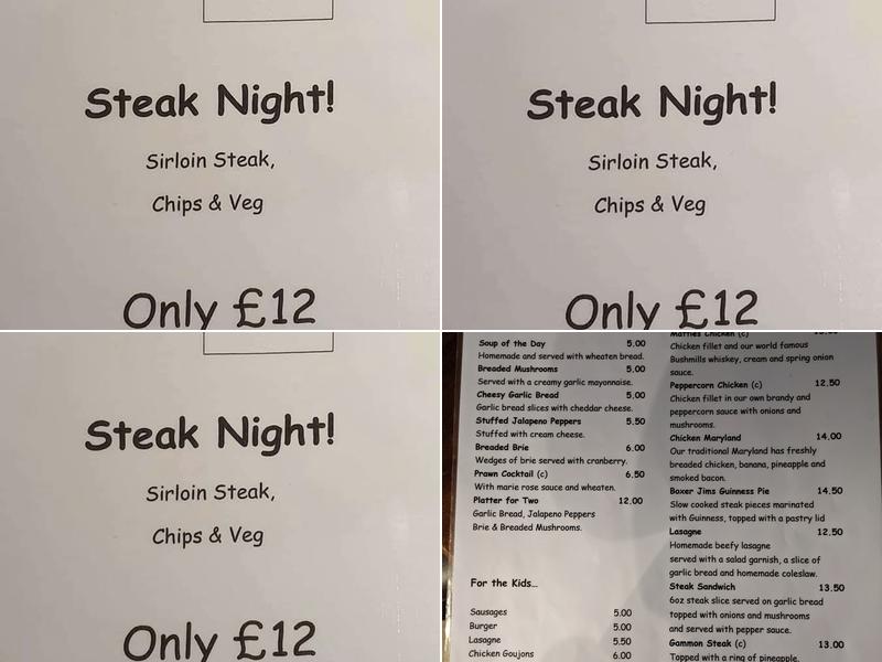 Matties Meeting House Menu