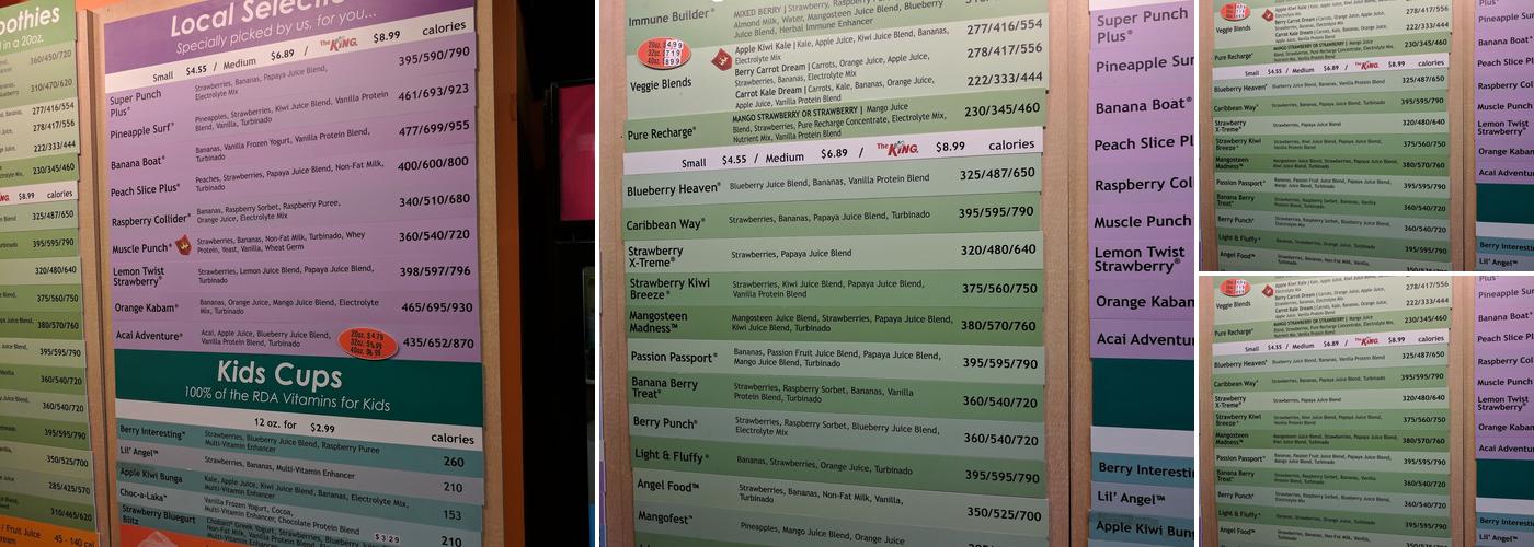 Smoothie King Menu