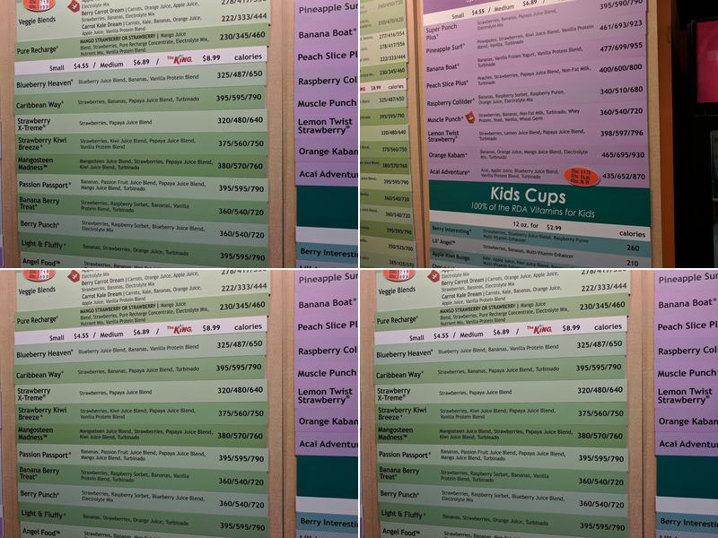Smoothie King Menu