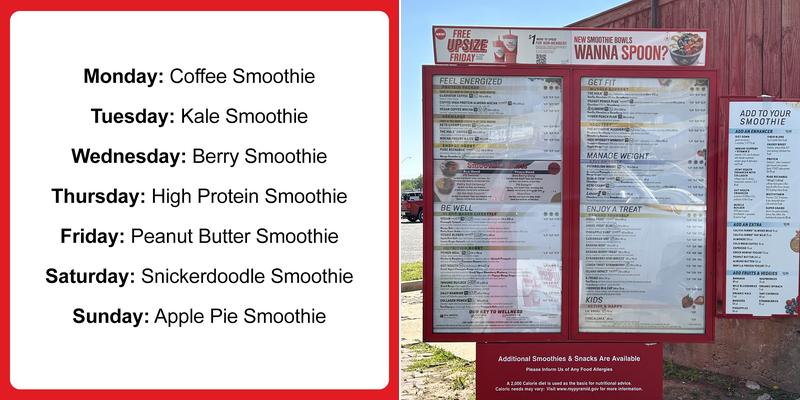 Smoothie King Menu