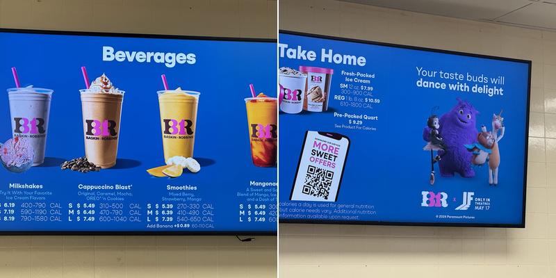 Baskin-Robbins Menu