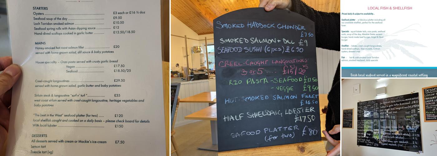 Kishorn Seafood Bar Menu