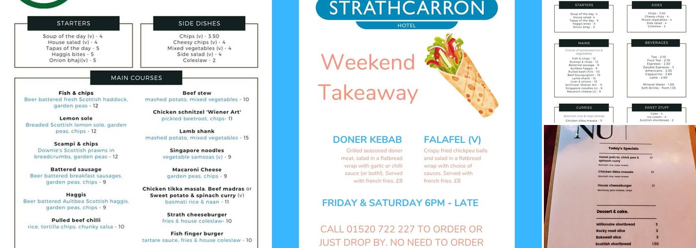 The Strathcarron Hotel Menu