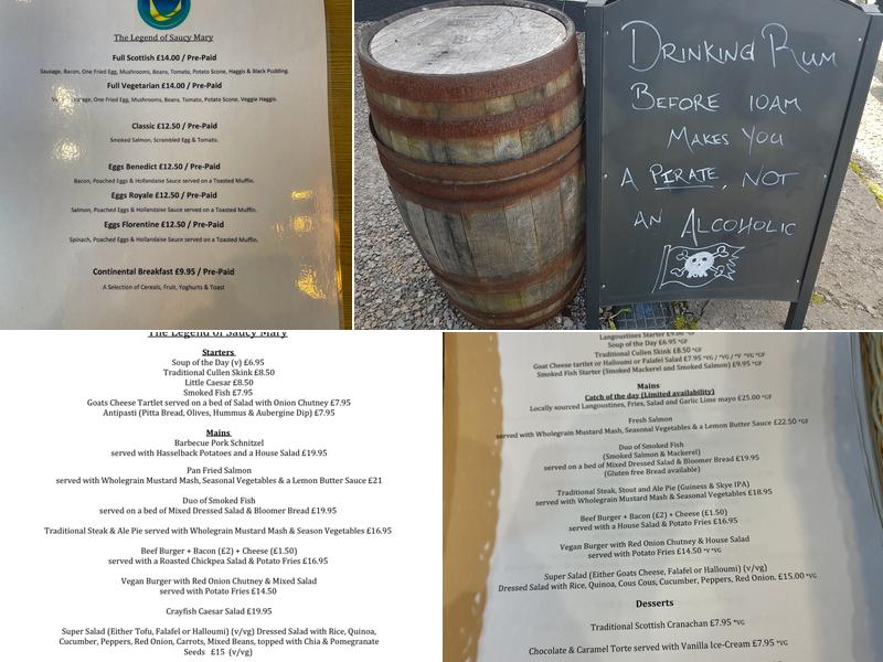 The Legend of Saucy Mary Restaurant Menu