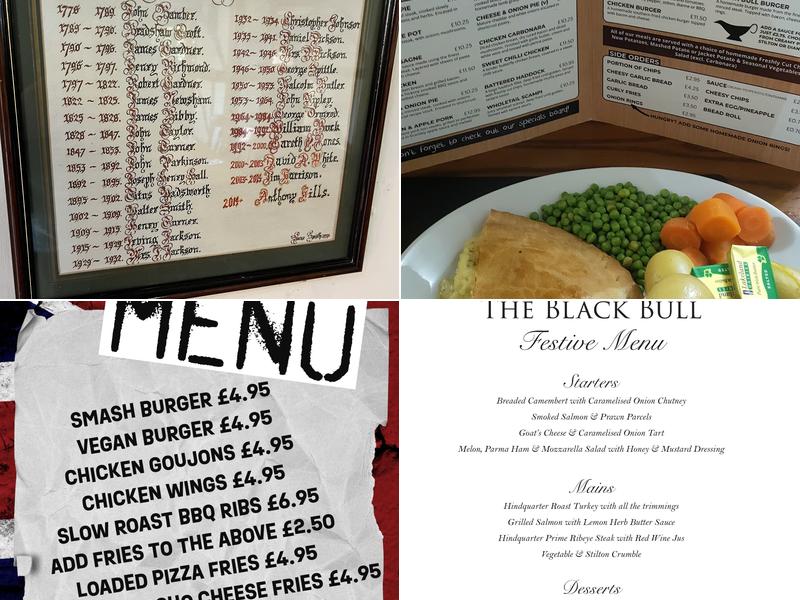 Black Bull Hotel Menu
