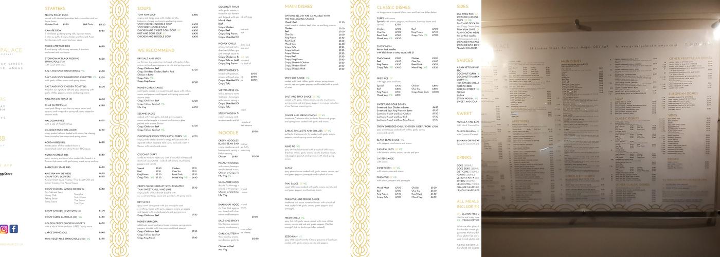 Golden Palace Menu