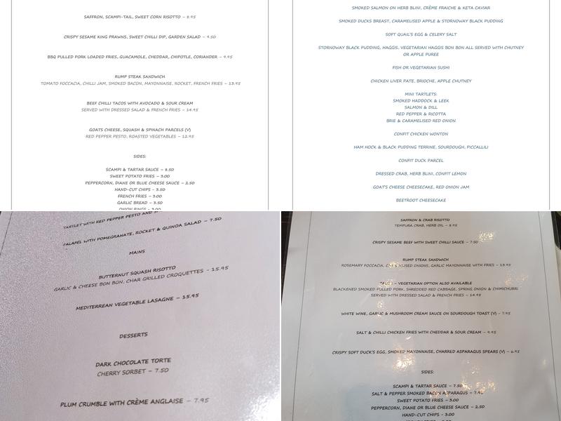 Drovers Inn Restaurant Menu