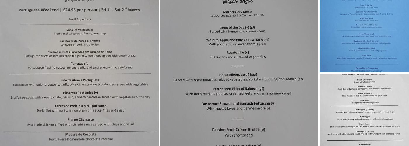 The Mill Forfar Menu