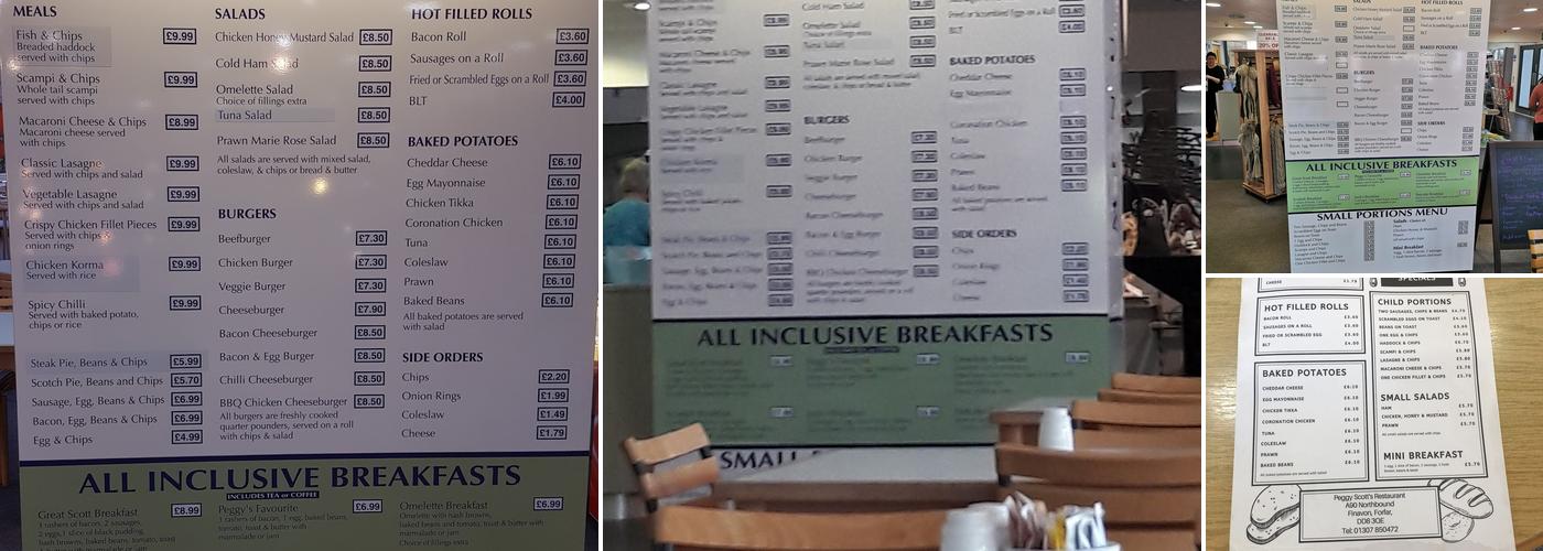 Peggy Scott's Restaurant Menu