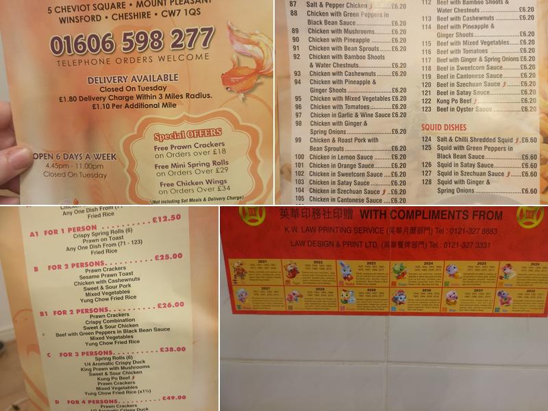 Lucky house Chinese takeaway Menu