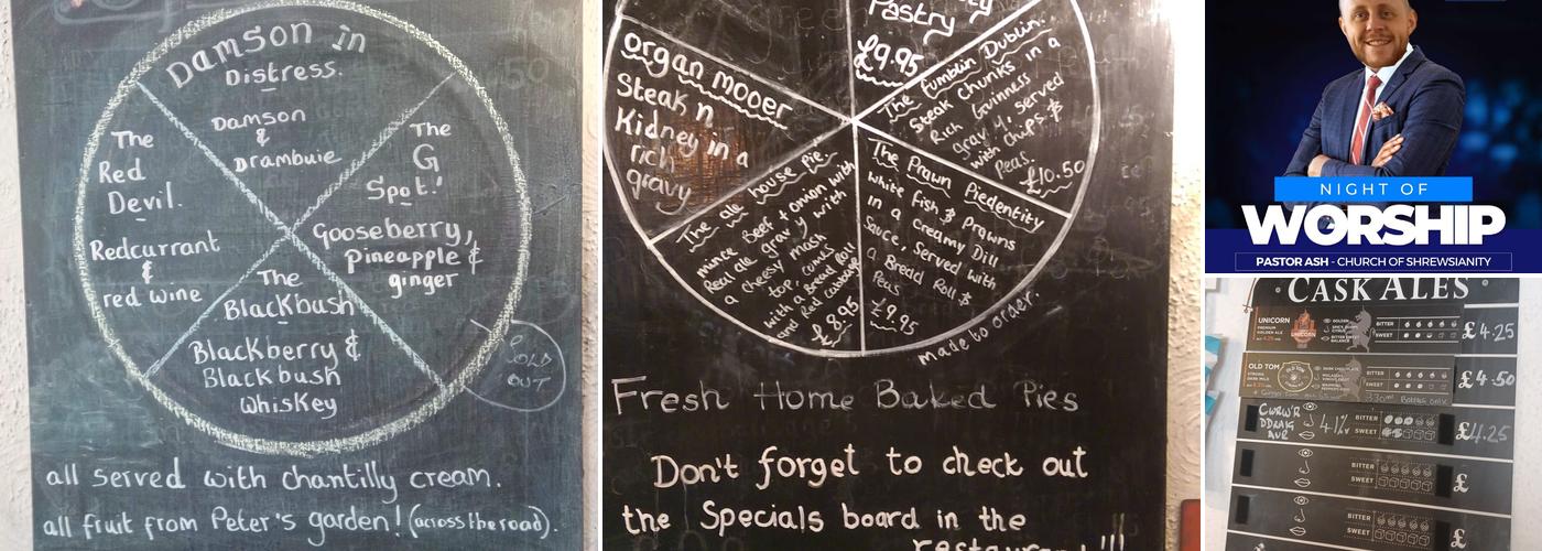 Shrewsbury Arms Menu