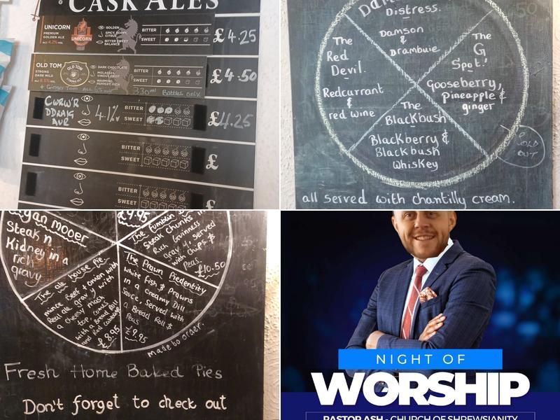 Shrewsbury Arms Menu