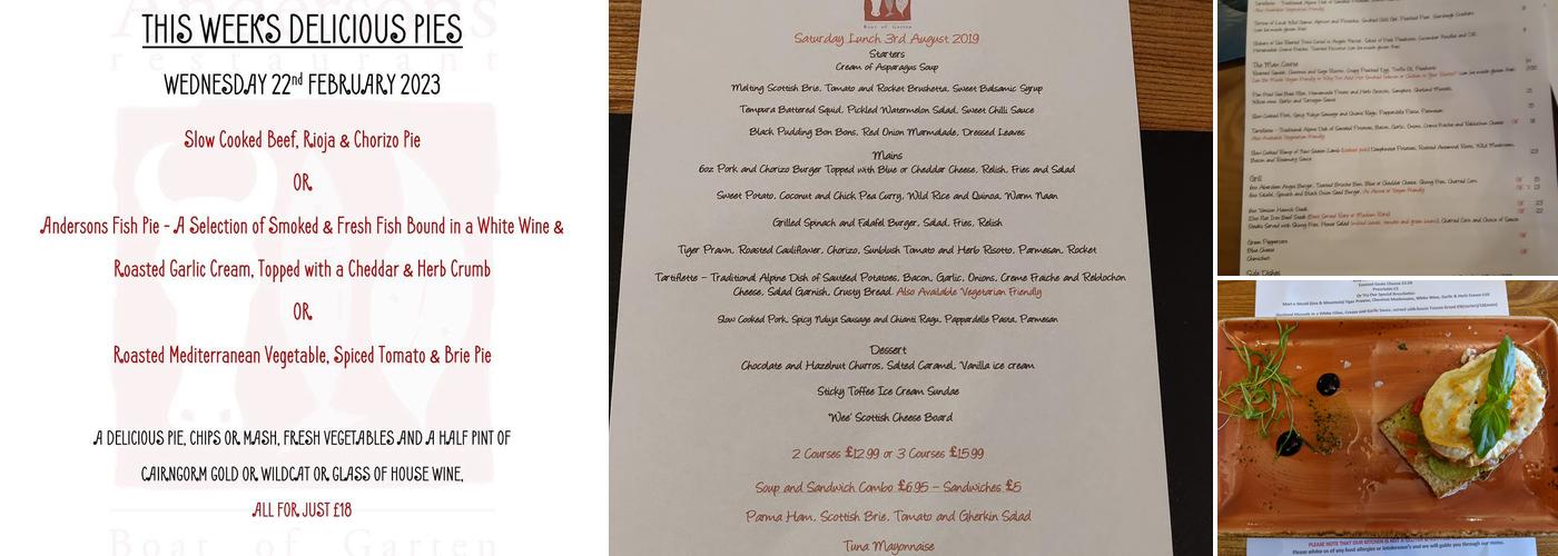 Andersons Restaurant Menu