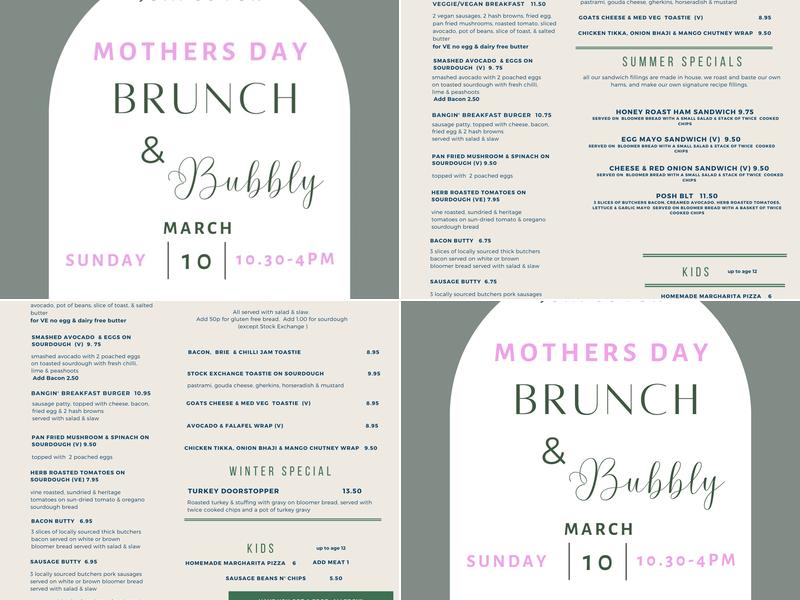 Stock at the Pavilion Menu