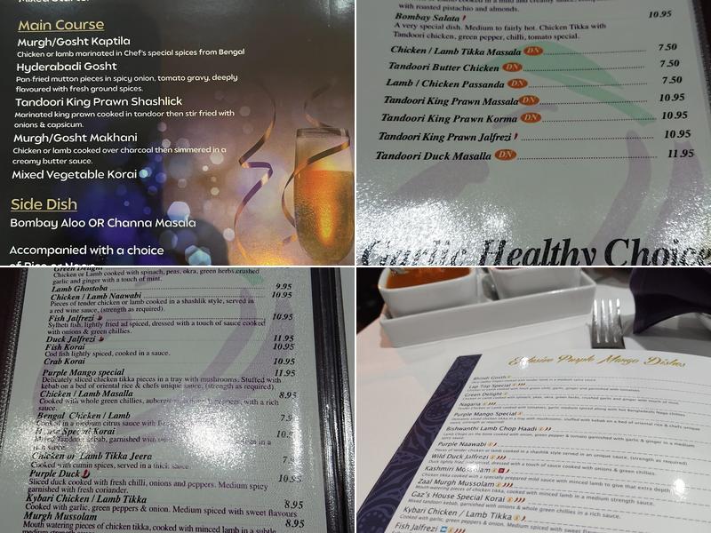 Purple Mango Restaurant Menu