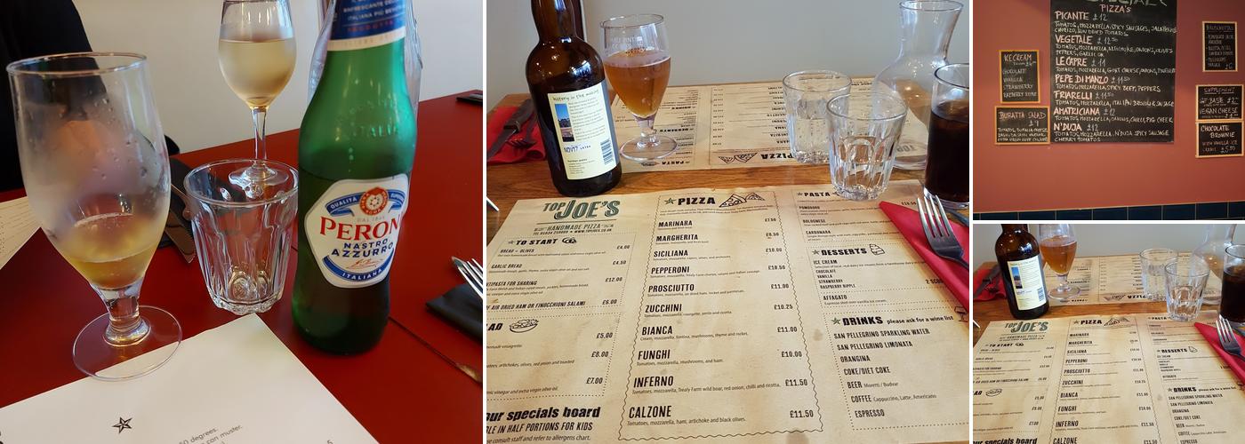 Top Joe's Tenby Menu