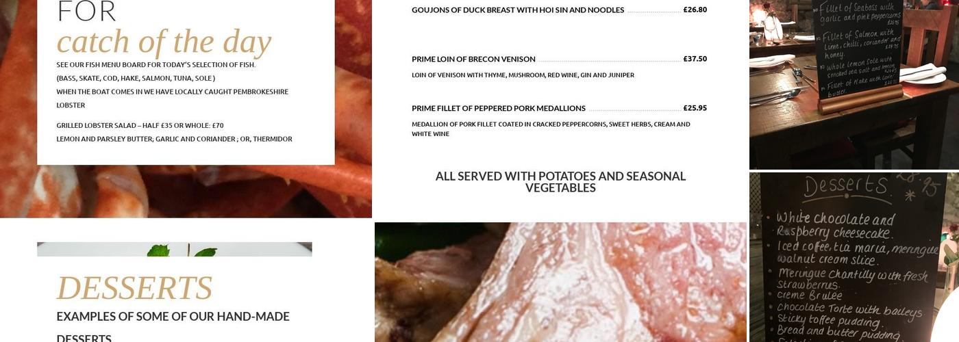 Stables Restaurant Menu