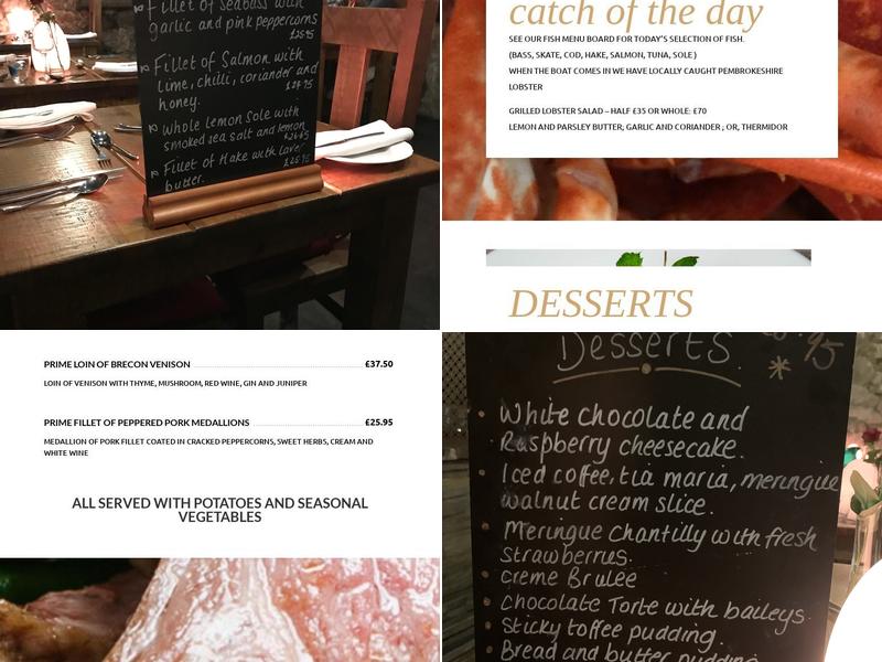 Stables Restaurant Menu