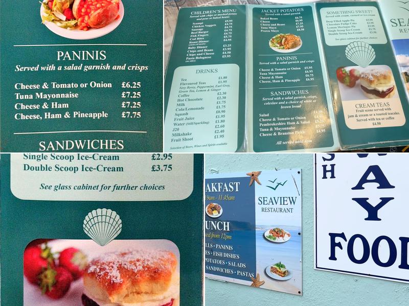 Seaview Cafe Menu