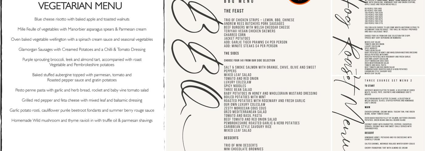 Qube Outside Catering Menu