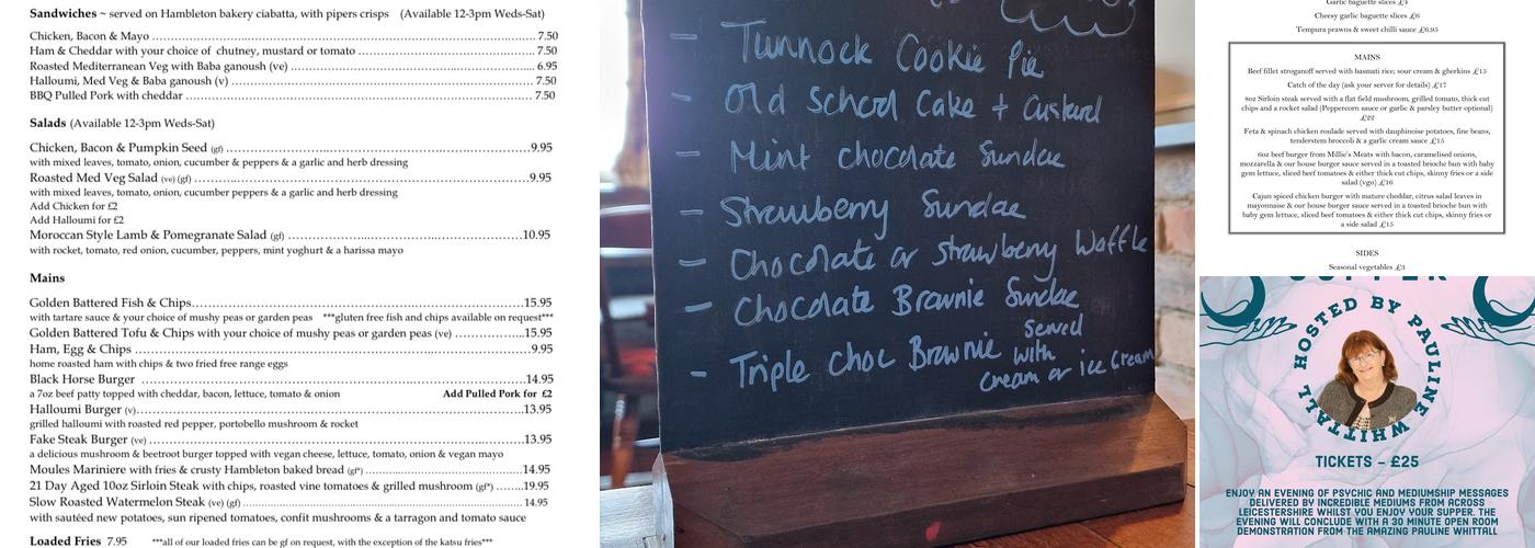 Old Black Horse Inn Menu