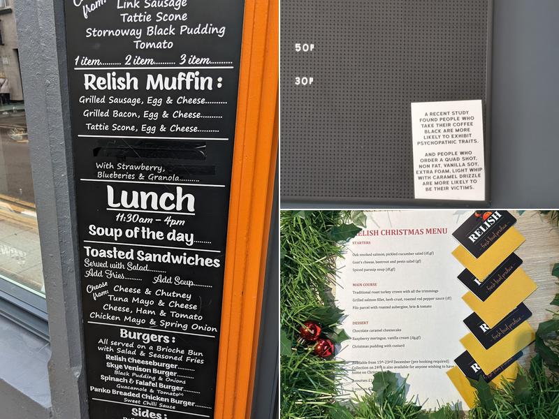 Relish Menu