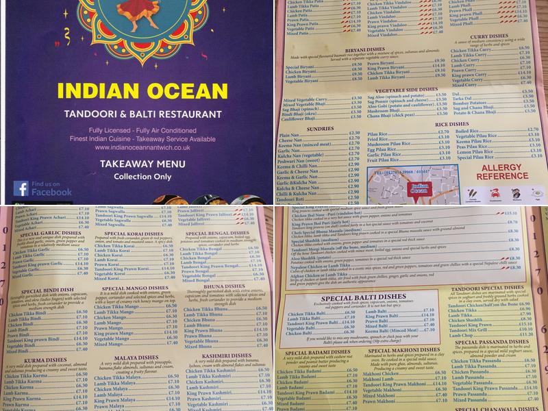 Indian Ocean Menu