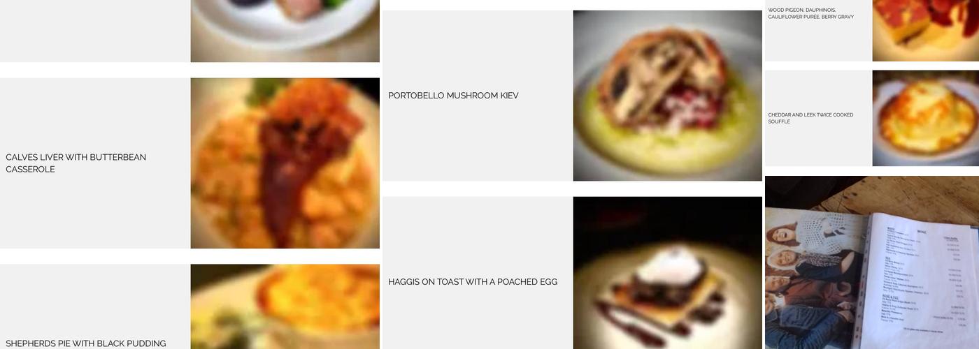 The Black Horse Menu