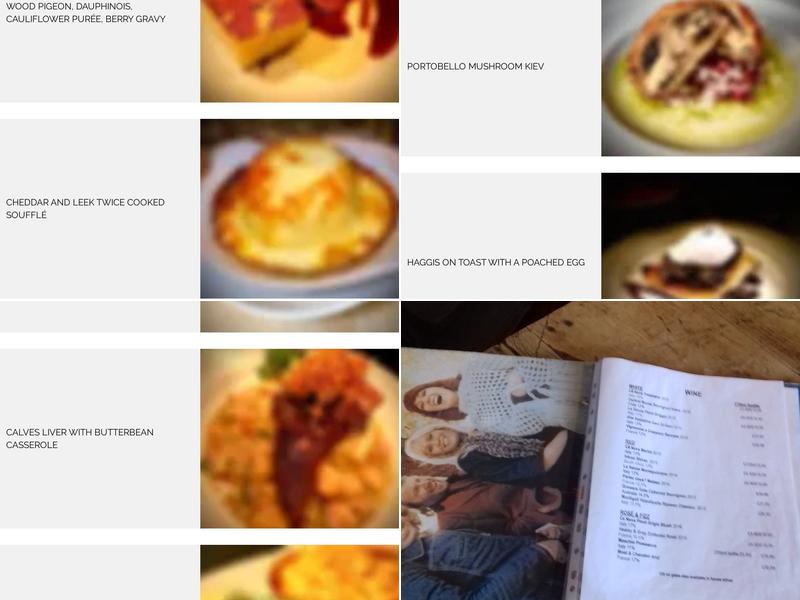 The Black Horse Menu