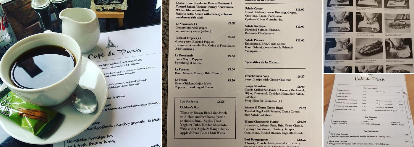 Café De Paris Menu