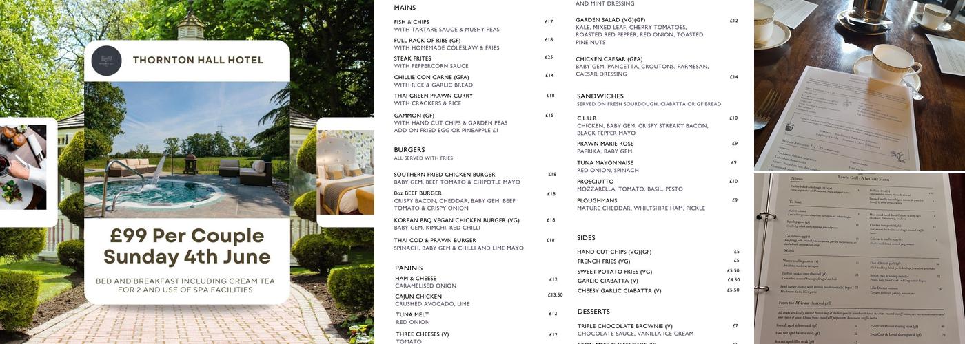Thornton Hall Hotel & Spa Menu