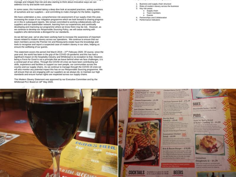 Premier Inn Wirral (Childer Thornton) hotel Menu