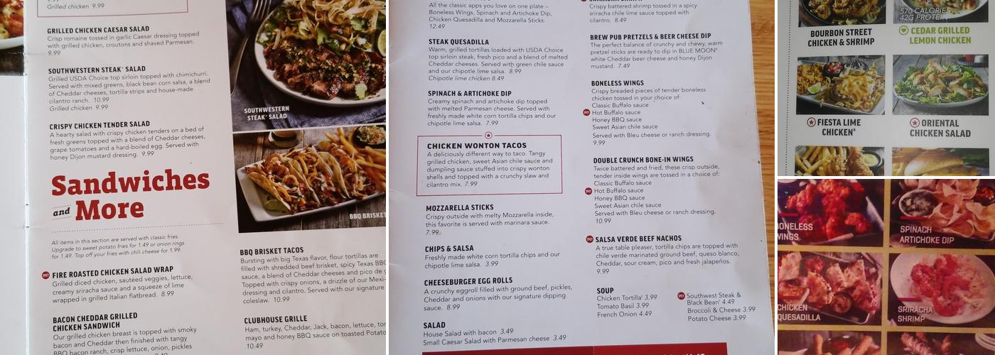 Applebee's Grill + Bar Menu