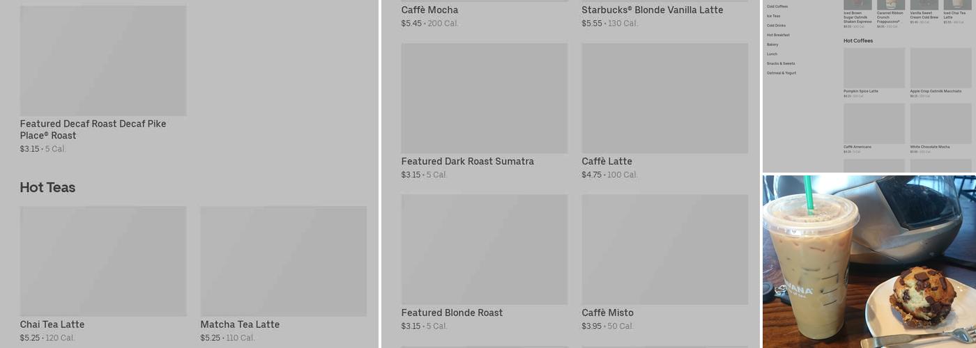 Starbucks Coffee Company Menu