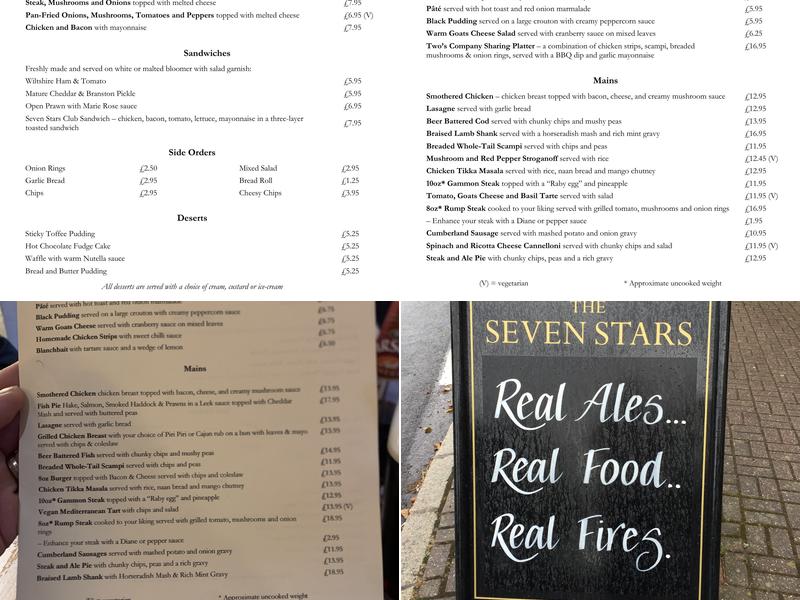 The Seven Stars Menu
