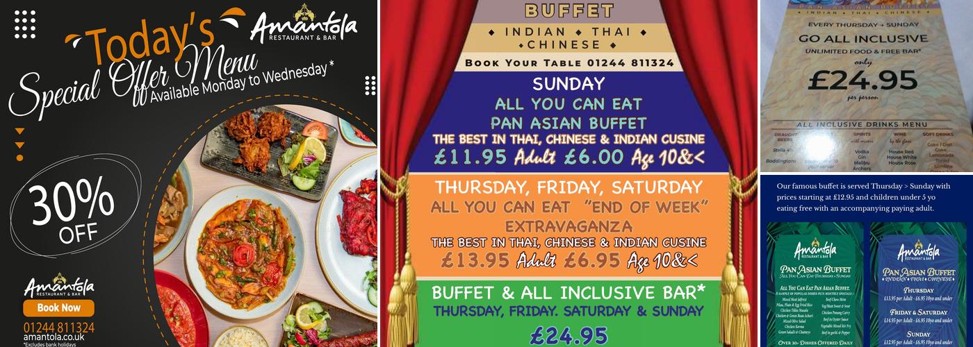 The Amantola - Indian Restaurant, Bar & Delivery Menu