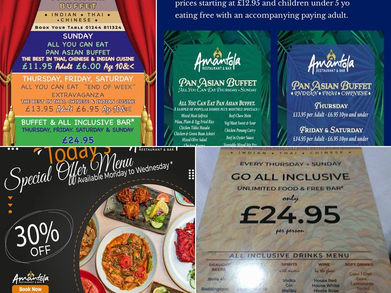 The Amantola - Indian Restaurant, Bar & Delivery Menu