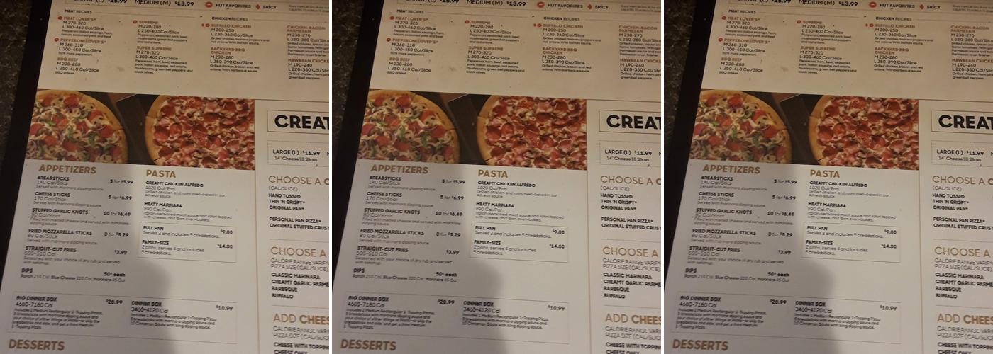 Pizza Hut Menu
