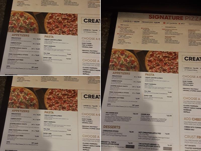 Pizza Hut Menu