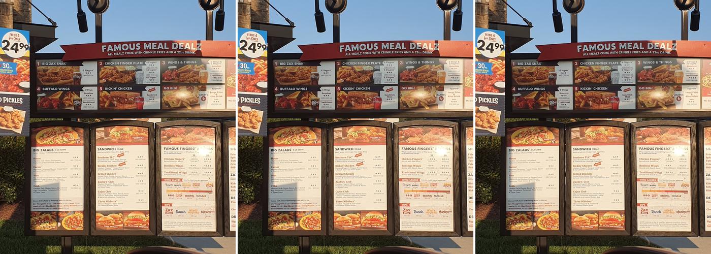 Zaxby's Chicken Fingers & Buffalo Wings Menu
